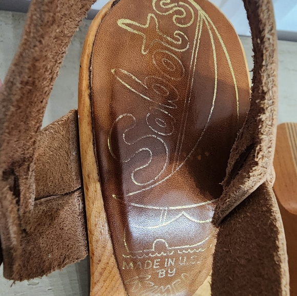 Kimel Sabots Rare Vintage Wooden Sculptural Collectible Platform Heel w/Toe Taps - Picture 11 of 14